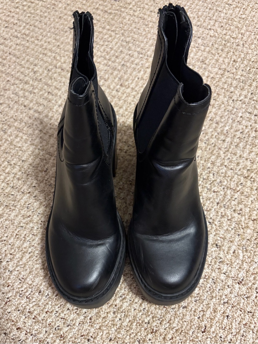Kurt Geiger Black Leather Chelsea Ankle Boots
